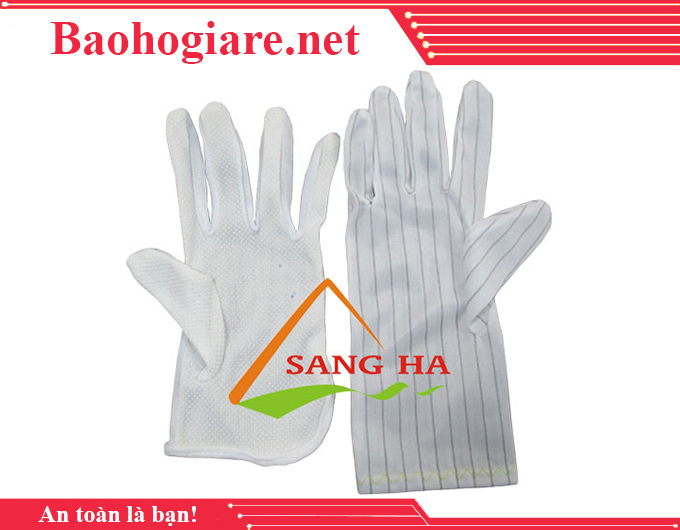 Găng tay vải chống tĩnh điện phủ hạt nhựa bền đẹp giá rẻ nhất tại TP.HCM