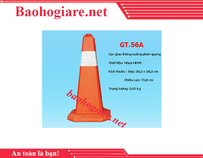 Cọc giao thông vuông phản quang GT.56A nhựa giá rẻ TP.HCM - BẢO HỘ LAO ĐỘNG