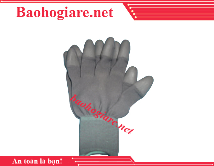 Găng tay thun xám chống tĩnh điện phủ PU đầu ngón bền đẹp giá rẻ nhất tại TP.HCM