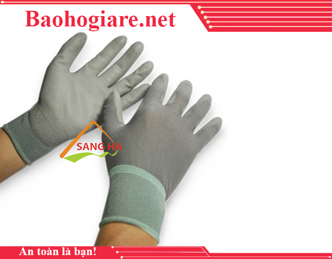 Găng tay thun xám chống tĩnh điện phủ PU lòng bàn tay bền đẹp giá rẻ nhất tại TP.HCM