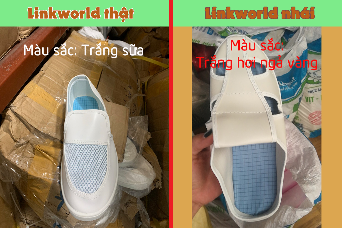so sánh giày linkworld thật giả